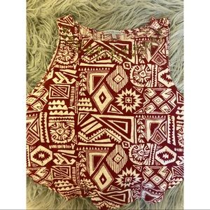 Aztec inspired Loose Crop Top Charlotte Russe Sm